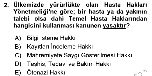 Sağlık Kurumlarında İletişim 2016-2017 3 Ders Sınavı - 2. soru
