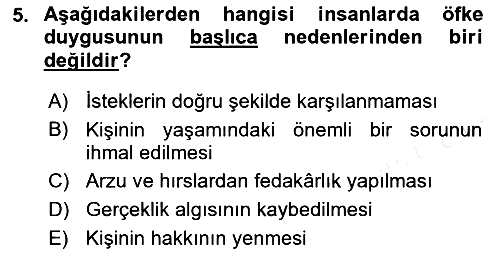 Sağlık Kurumlarında İletişim 2017-2018 3 Ders Sınavı - 5. soru