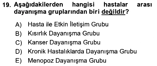 Sağlık Kurumlarında İletişim 2017-2018 Ara Sınav - 19. soru