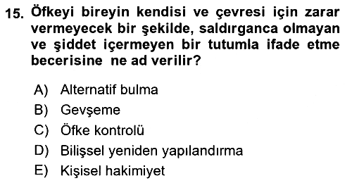 Sağlık Kurumlarında İletişim 2024-2025 Ara Sınav - 15. soru