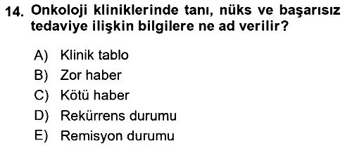 Sağlık Kurumlarında İletişim 2017-2018 Dönem Sonu Sınavı - 14. soru