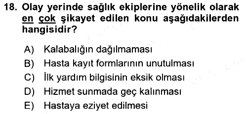 Sağlık Kurumlarında İletişim 2017-2018 Dönem Sonu Sınavı - 18. soru