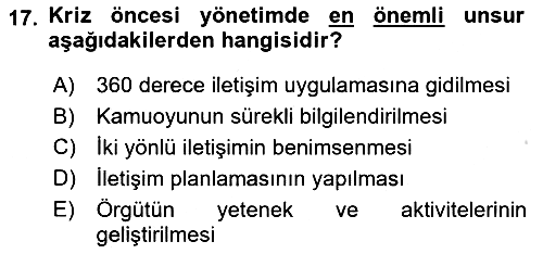 Sağlık Kurumlarında İletişim 2021-2022 Dönem Sonu Sınavı - 17. soru