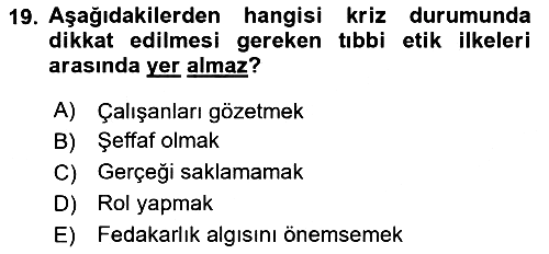 Sağlık Kurumlarında İletişim 2025-2026 Dönem Sonu Sınavı - 19. soru