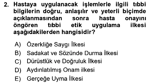Sağlık Kurumlarında İletişim 2020-2021 Yaz Okulu Sınavı - 2. soru