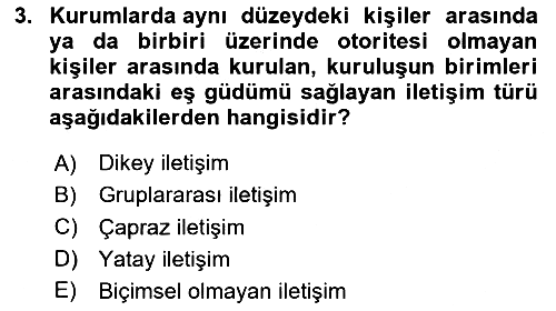 Sağlık Kurumlarında İletişim 2023-2024 Yaz Okulu Sınavı - 3. soru