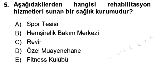 Sağlık Kurumlarında Maliyet Muhasebesi 2021-2022 Ara Sınav - 5. soru