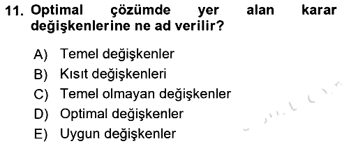 Sağlık Kurumlarında Operasyon Yönetimi 2022-2023 Ara Sınav - 11. soru