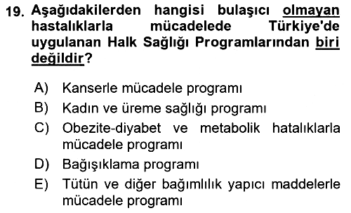 Sağlık Politikaları 2025-2026 Ara Sınav - 19. soru