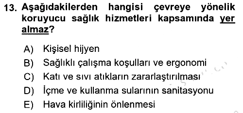 Sağlık Politikaları 2025-2026 Dönem Sonu Sınavı - 13. soru