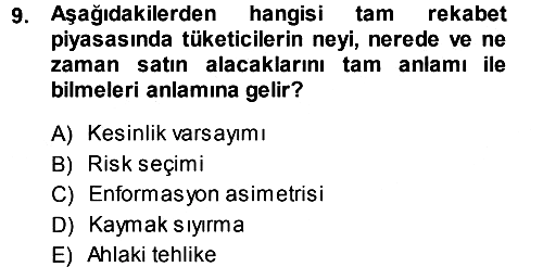 Sağlık Sigortacılığı 2013-2014 Ara Sınav - 9. soru