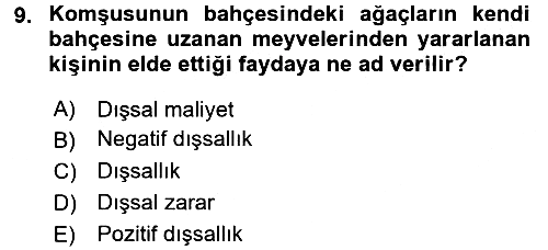 Sağlık Sigortacılığı 2016-2017 Ara Sınav - 9. soru