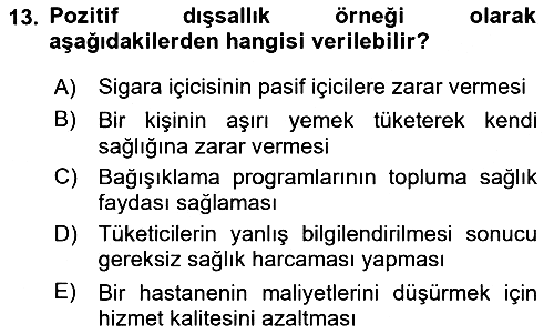 Sağlık Sigortacılığı 2025-2026 Ara Sınav - 13. soru