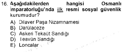 Sağlık Sigortacılığı 2012-2013 Tek Ders Sınavı - 16. soru
