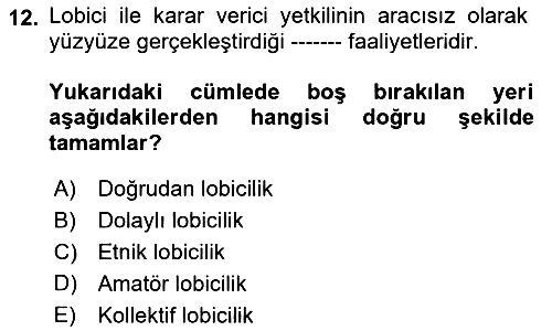 Sağlık Yönetiminde Halkla İlişkiler 2021-2022 Ara Sınav - 12. soru