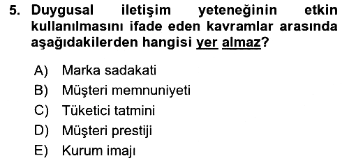 Sağlık Yönetiminde Halkla İlişkiler 2024-2025 Ara Sınav - 5. soru