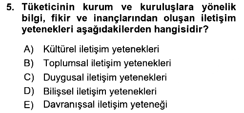 Sağlık Yönetiminde Halkla İlişkiler 2025-2026 Ara Sınav - 5. soru