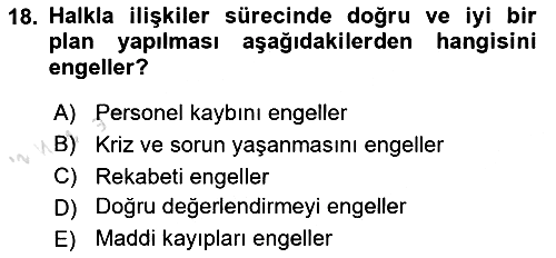 Sağlık Yönetiminde Halkla İlişkiler 2025-2026 Ara Sınav - 18. soru