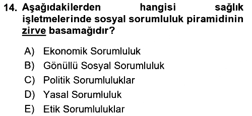 Sağlık Yönetiminde Halkla İlişkiler 2021-2022 Yaz Okulu Sınavı - 14. soru