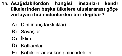 Sosyal Güvenlik 2018-2019 3 Ders Sınavı - 15. soru