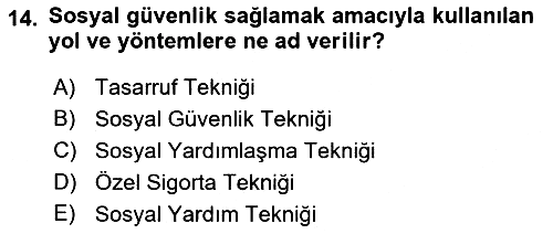 Sosyal Güvenlik 2019-2020 Ara Sınav - 14. soru