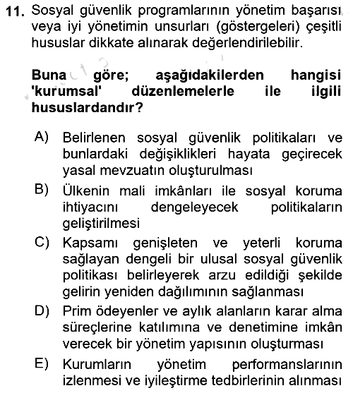 Sosyal Güvenlik 2022-2023 Ara Sınav - 11. soru