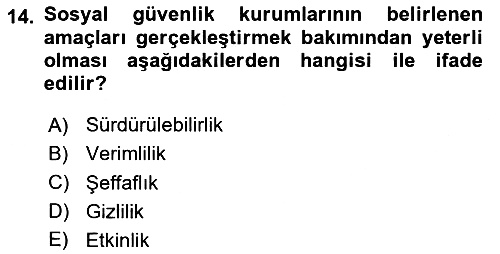 Sosyal Güvenlik 2025-2026 Ara Sınav - 14. soru