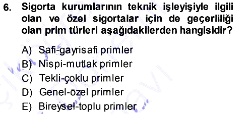 Sosyal Güvenlik 2013-2014 Dönem Sonu Sınavı - 6. soru