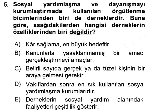 Sosyal Güvenlik 2018-2019 Dönem Sonu Sınavı - 5. soru