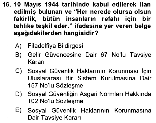 Sosyal Güvenlik 2024-2025 Dönem Sonu Sınavı - 16. soru