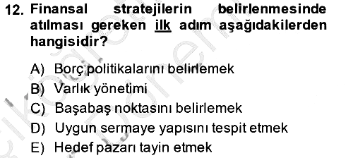 Stratejik Yönetim 2 2013-2014 Ara Sınav - 12. soru