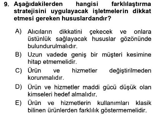 Stratejik Yönetim 2 2015-2016 Ara Sınav - 9. soru