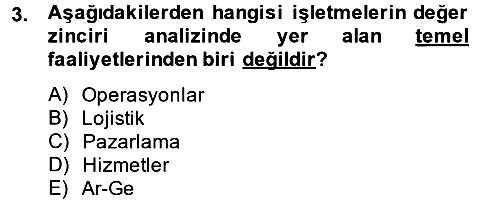 Stratejik Yönetim 2 2013-2014 Dönem Sonu Sınavı - 3. soru