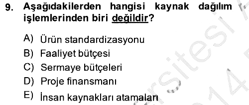 Stratejik Yönetim 2 2013-2014 Dönem Sonu Sınavı - 9. soru