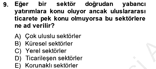 Stratejik Yönetim 2 2014-2015 Dönem Sonu Sınavı - 9. soru