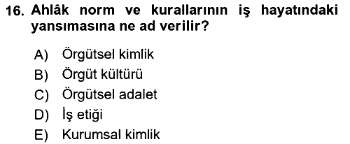 Stratejik Yönetim 2 2021-2022 Dönem Sonu Sınavı - 16. soru