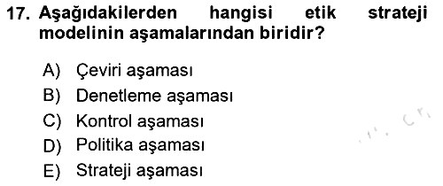 Stratejik Yönetim 2 2023-2024 Dönem Sonu Sınavı - 17. soru