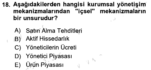 Stratejik Yönetim 2 2023-2024 Dönem Sonu Sınavı - 18. soru