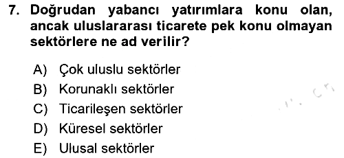 Stratejik Yönetim 2 2024-2025 Yaz Okulu Sınavı - 7. soru