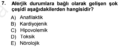 Temel İlkyardım Bilgisi 2012-2013 Ara Sınav - 7. soru