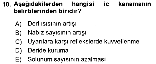 Temel İlkyardım Bilgisi 2015-2016 Ara Sınav - 10. soru