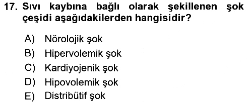 Temel İlkyardım Bilgisi 2016-2017 Ara Sınav - 17. soru