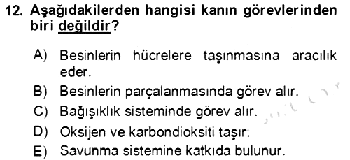Temel İlkyardım Bilgisi 2021-2022 Ara Sınav - 12. soru