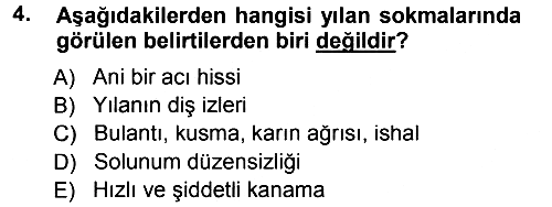 Temel İlkyardım Bilgisi 2012-2013 Dönem Sonu Sınavı - 4. soru