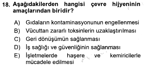 Temel İlkyardım Bilgisi 2016-2017 Dönem Sonu Sınavı - 18. soru