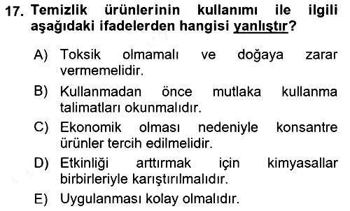Temel İlkyardım Bilgisi 2018-2019 Dönem Sonu Sınavı - 17. soru