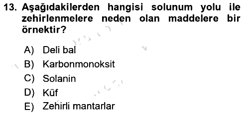 Temel İlkyardım Bilgisi 2021-2022 Yaz Okulu Sınavı - 13. soru