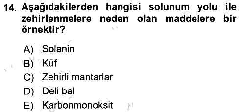 Temel İlkyardım Bilgisi 2023-2024 Yaz Okulu Sınavı - 14. soru