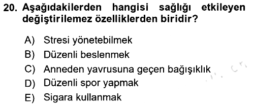 Temel İlkyardım Bilgisi 2023-2024 Yaz Okulu Sınavı - 20. soru