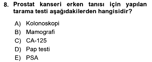 Temel Sağlık Hizmetleri 2018-2019 3 Ders Sınavı - 8. soru